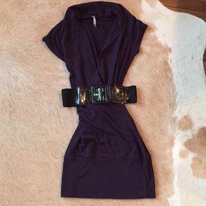 Plum Belted Sweater